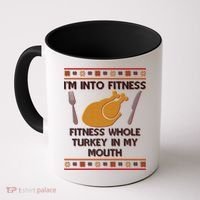 Thanksgiving I'm Into Fitness Ugly Sweater Coffee Mug thumb 0