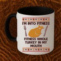 Thanksgiving I'm Into Fitness Ugly Sweater Coffee Mug thumb 2