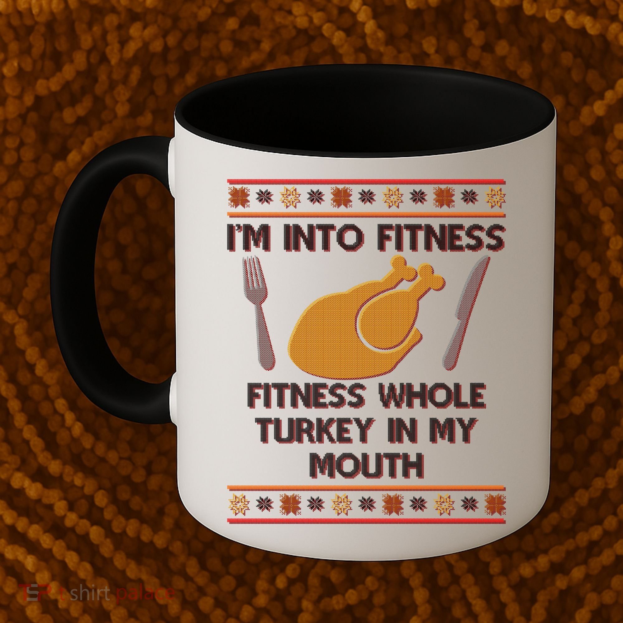 Thanksgiving I'm Into Fitness Ugly Sweater Coffee Mug