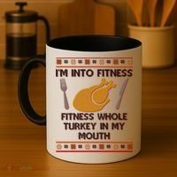 Thanksgiving I'm Into Fitness Ugly Sweater Coffee Mug thumb 4