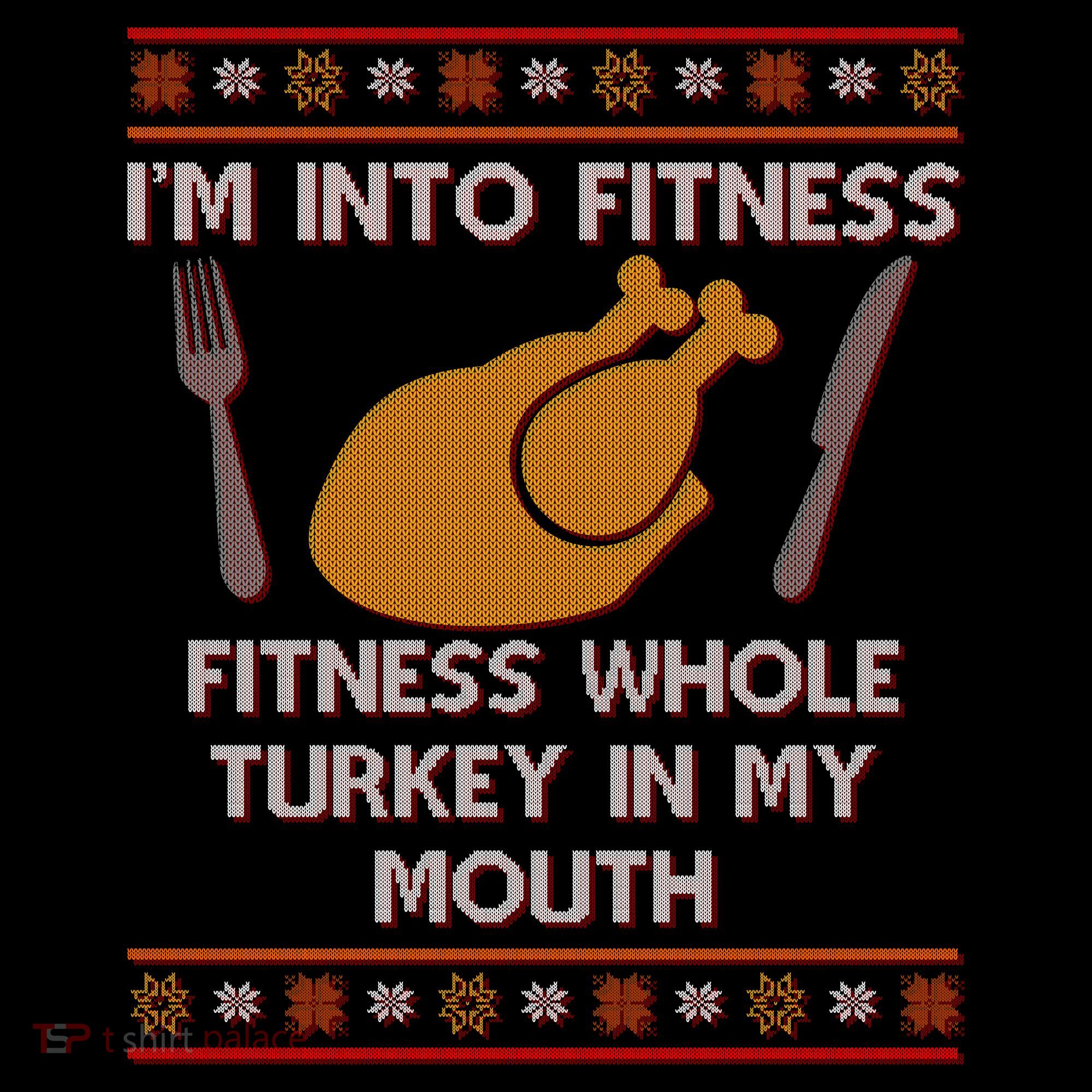 Thanksgiving I'm Into Fitness Ugly Sweater Women's Hoodie