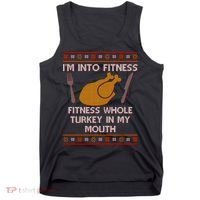 Thanksgiving I'm Into Fitness Ugly Sweater Tank Top thumb 0