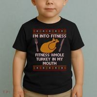 Thanksgiving I'm Into Fitness Ugly Sweater Toddler T-Shirt thumb 2