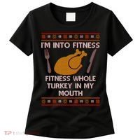Thanksgiving I'm Into Fitness Ugly Sweater Women's T-Shirt thumb 0