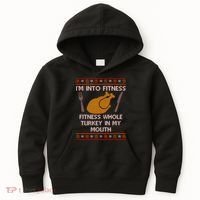 Thanksgiving I'm Into Fitness Ugly Sweater Kids Hoodie thumb 0