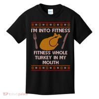 Thanksgiving I'm Into Fitness Ugly Sweater Kids T-Shirt thumb 0