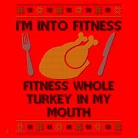 Thanksgiving I'm Into Fitness Ugly Sweater Santa Hat thumb 1
