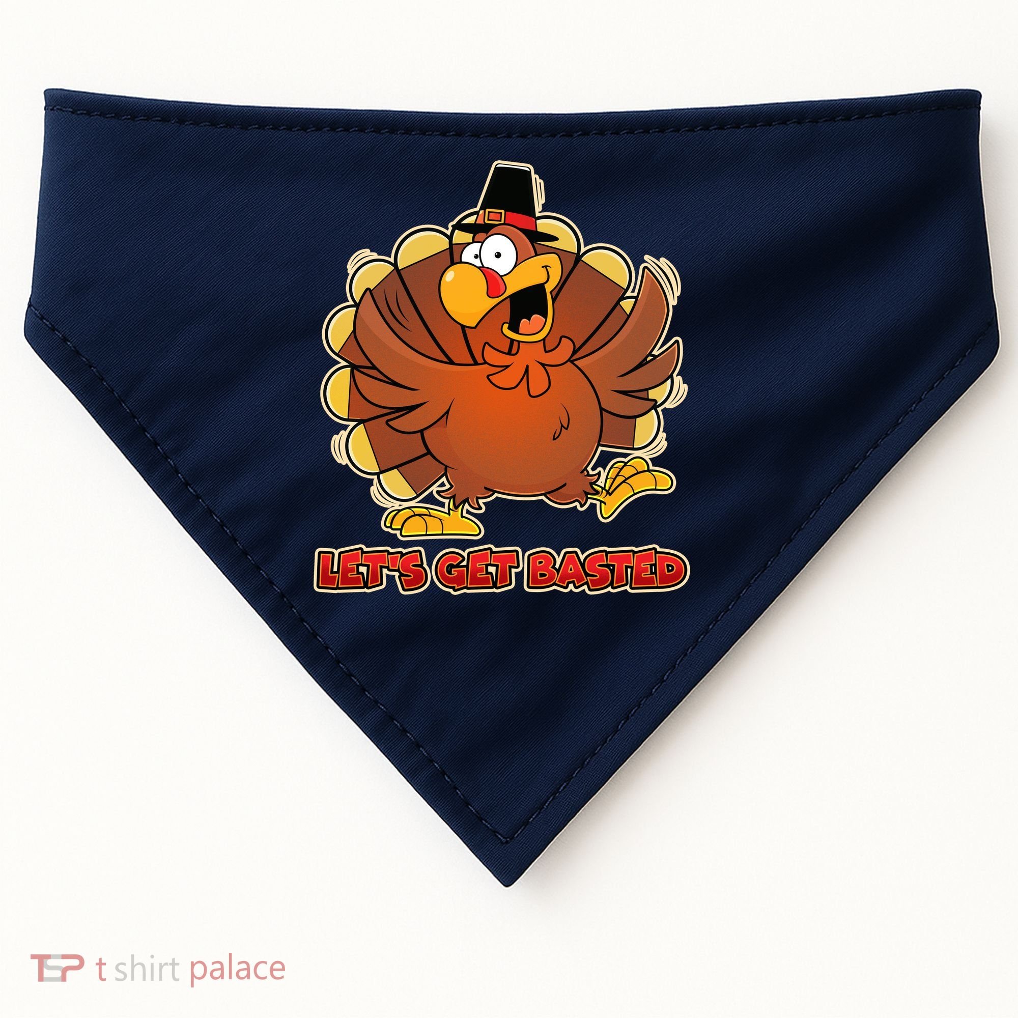 Thanksgiving Let's Get Basted USA-Made Doggie Bandana