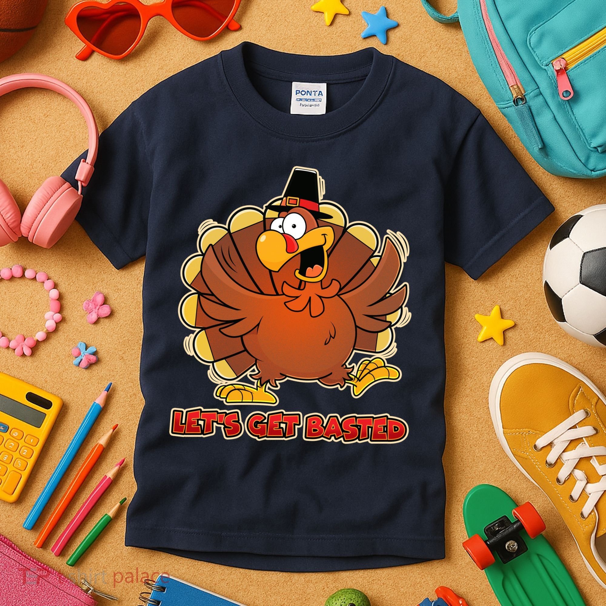 Thanksgiving Let's Get Basted Kids T-Shirt