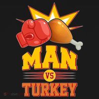 Thanksgiving Man Vs Turkey Fight Backpack thumb 2
