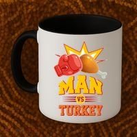 Thanksgiving Man Vs Turkey Fight Coffee Mug thumb 2