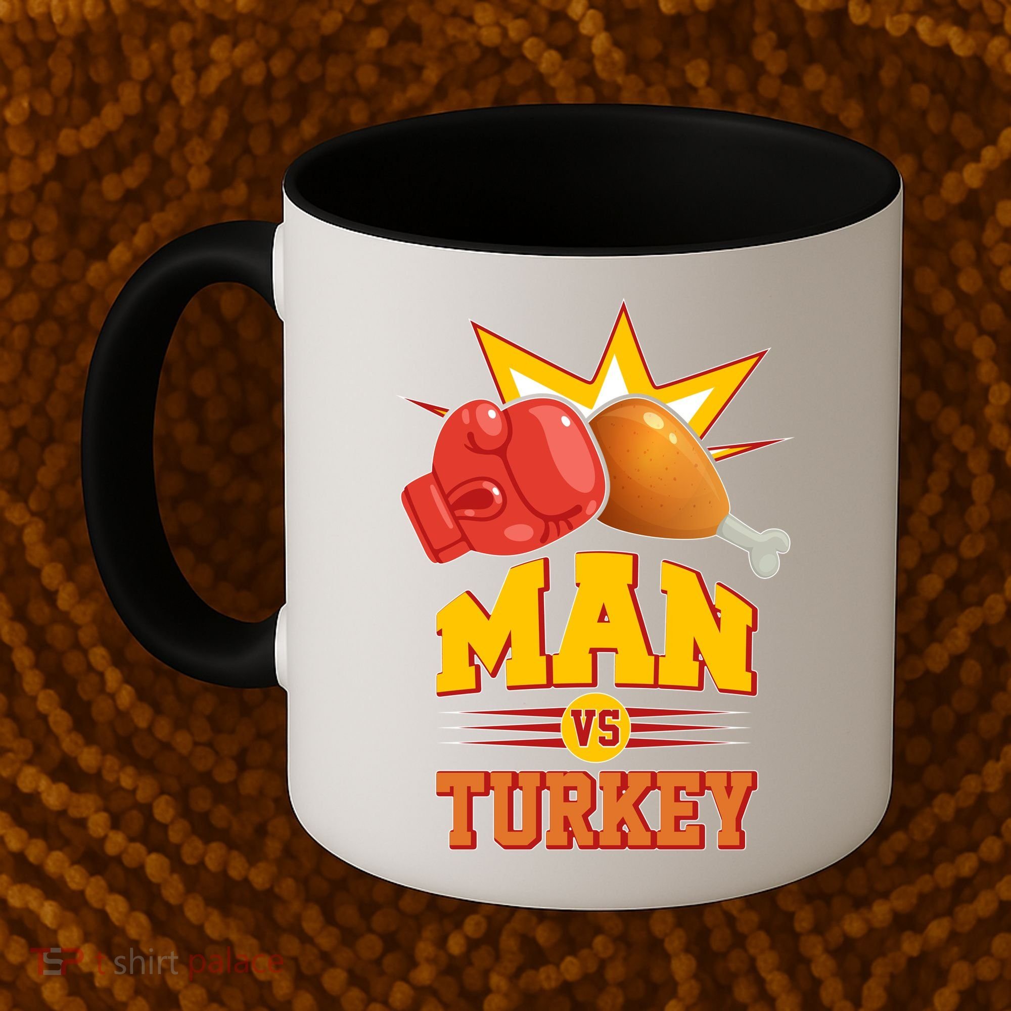 Thanksgiving Man Vs Turkey Fight Coffee Mug