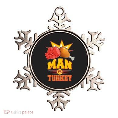 Thanksgiving Man Vs Turkey Fight Ornament