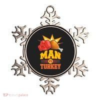 Thanksgiving Man Vs Turkey Fight Ornament thumb 0