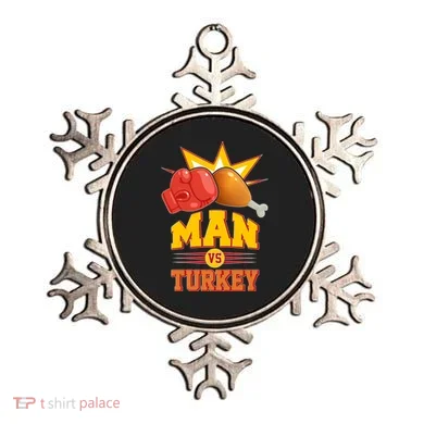 Thanksgiving Man Vs Turkey Fight Ornament