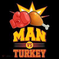 Thanksgiving Man Vs Turkey Fight Ornament thumb 1
