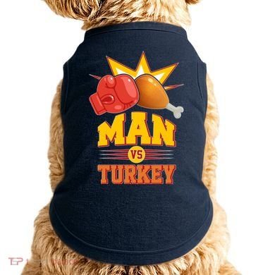 Thanksgiving Man Vs Turkey Fight Doggie Tank