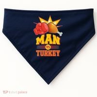 Thanksgiving Man Vs Turkey Fight USA-Made Doggie Bandana thumb 0