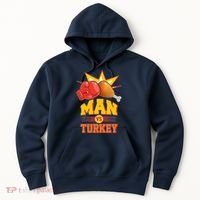 Thanksgiving Man Vs Turkey Fight Hoodie thumb 0