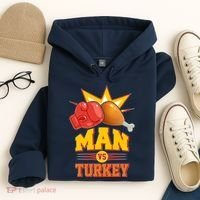 Thanksgiving Man Vs Turkey Fight Hoodie thumb 4