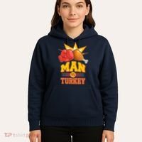 Thanksgiving Man Vs Turkey Fight Hoodie thumb 5