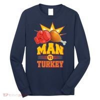 Thanksgiving Man Vs Turkey Fight Long Sleeve Shirt thumb 0