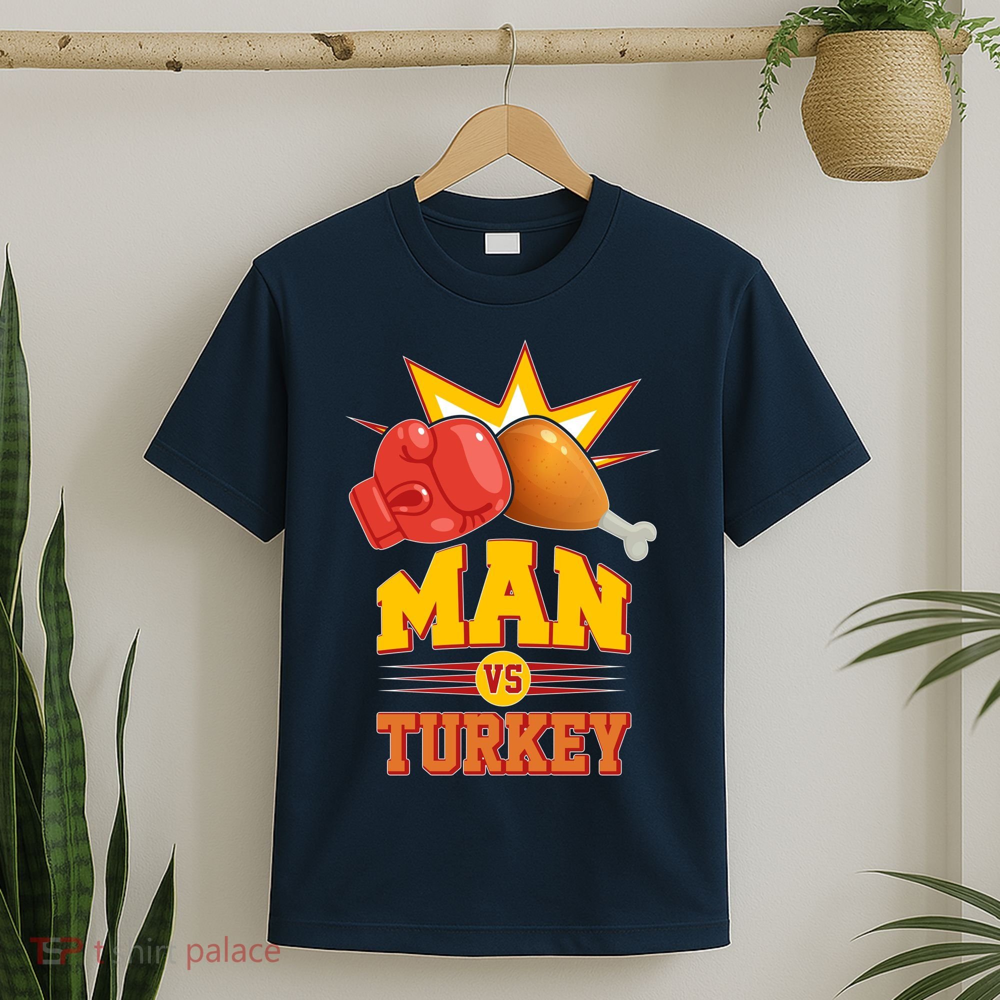 Thanksgiving Man Vs Turkey Fight T-Shirt