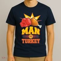 Thanksgiving Man Vs Turkey Fight T-Shirt thumb 3