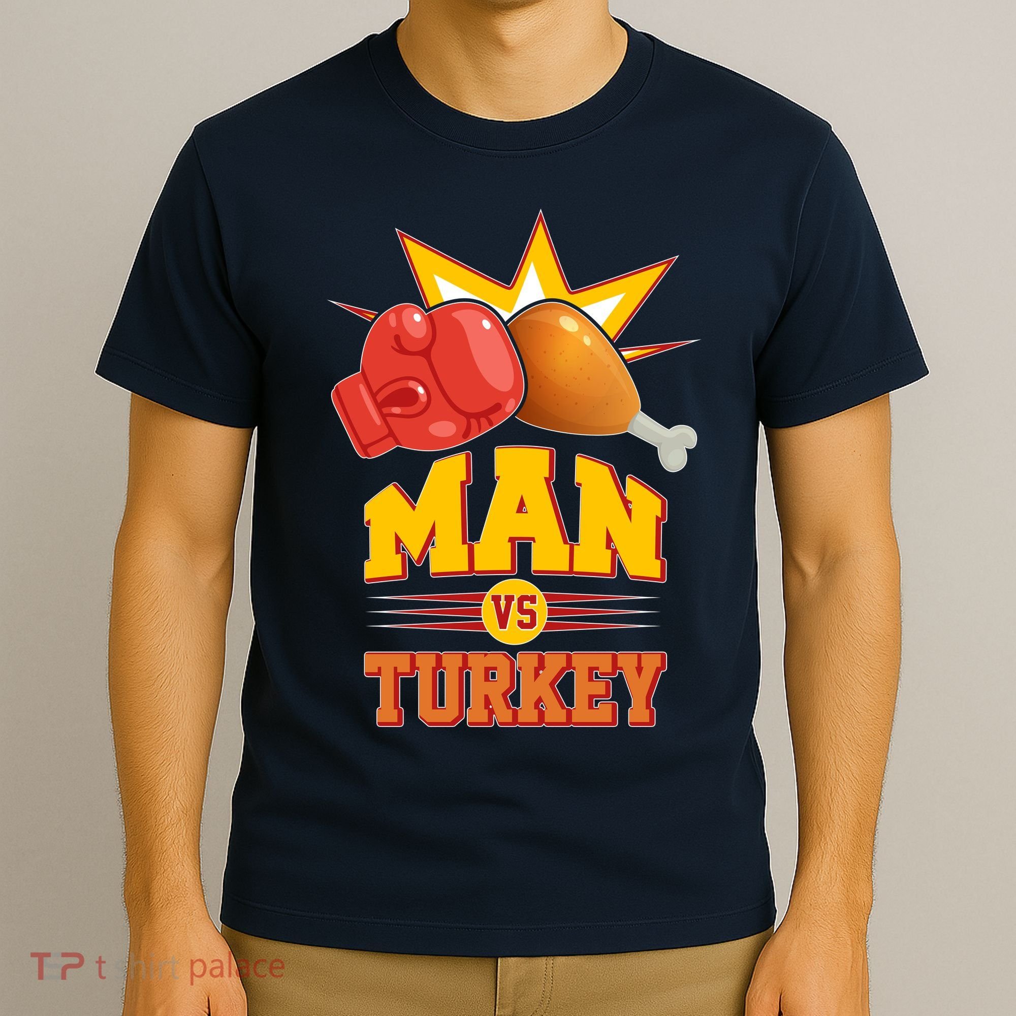 Thanksgiving Man Vs Turkey Fight T-Shirt