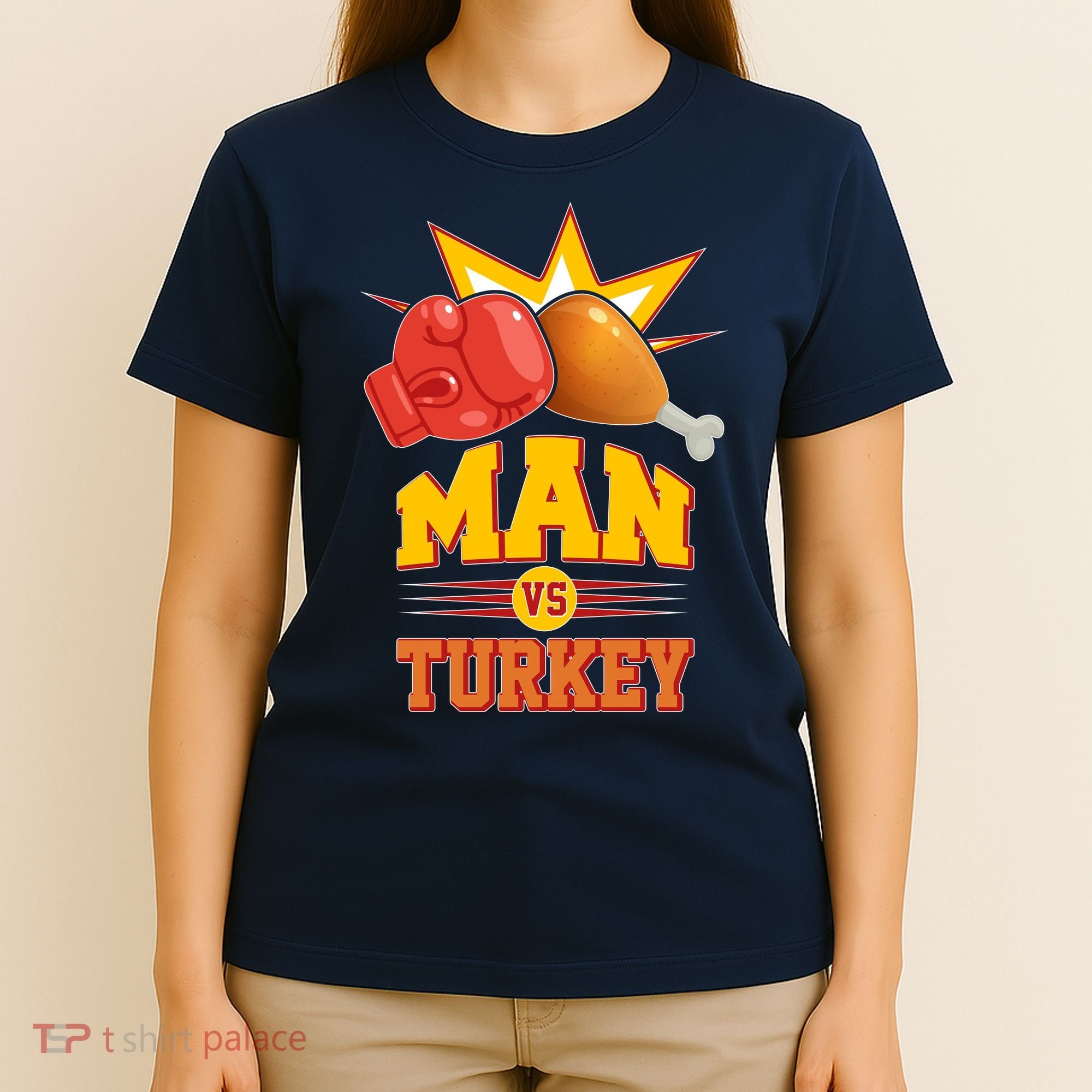 Thanksgiving Man Vs Turkey Fight T-Shirt