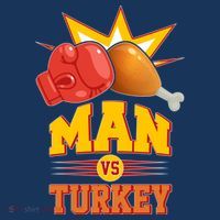 Thanksgiving Man Vs Turkey Fight Bucket Hat thumb 4