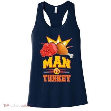 Thanksgiving Man Vs Turkey Fight Women's Tank Top