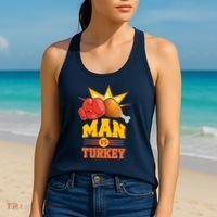 Thanksgiving Man Vs Turkey Fight Women's Tank Top thumb 2