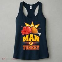 Thanksgiving Man Vs Turkey Fight Women's Tank Top thumb 3