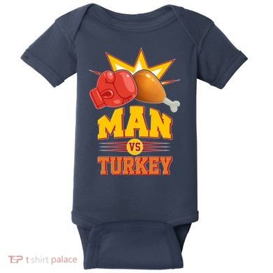 Thanksgiving Man Vs Turkey Fight Baby Bodysuit