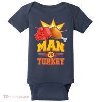 Thanksgiving Man Vs Turkey Fight Baby Bodysuit thumb 0