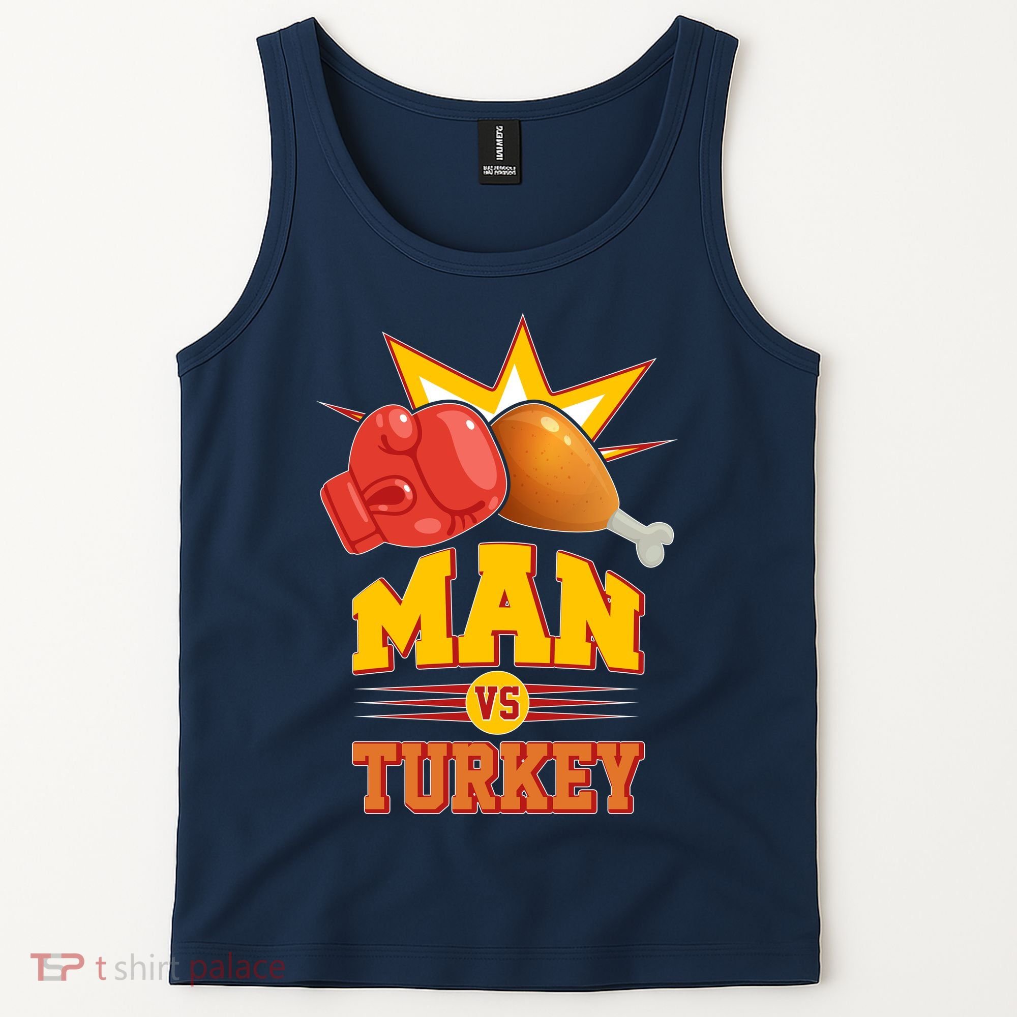 Thanksgiving Man Vs Turkey Fight Tank Top