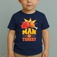 Thanksgiving Man Vs Turkey Fight Toddler T-Shirt thumb 2