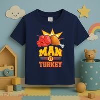 Thanksgiving Man Vs Turkey Fight Toddler T-Shirt thumb 3