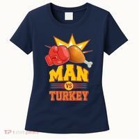 Thanksgiving Man Vs Turkey Fight Women's T-Shirt thumb 0