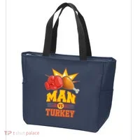 Thanksgiving Man Vs Turkey Fight Tote Bag thumb 3