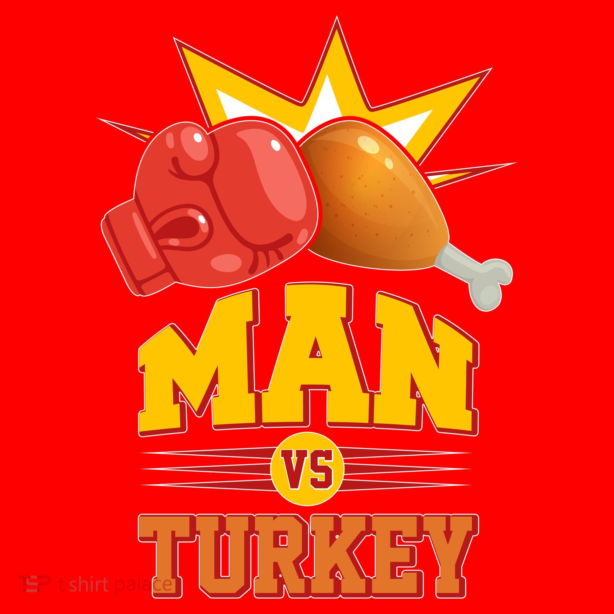 Thanksgiving Man Vs Turkey Fight Santa Hat