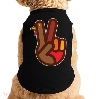 Thanksgiving Peace Sign Hand Turkey Doggie Tank