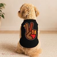Thanksgiving Peace Sign Hand Turkey Doggie Tank thumb 2