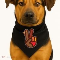 Thanksgiving Peace Sign Hand Turkey USA-Made Doggie Bandana thumb 1