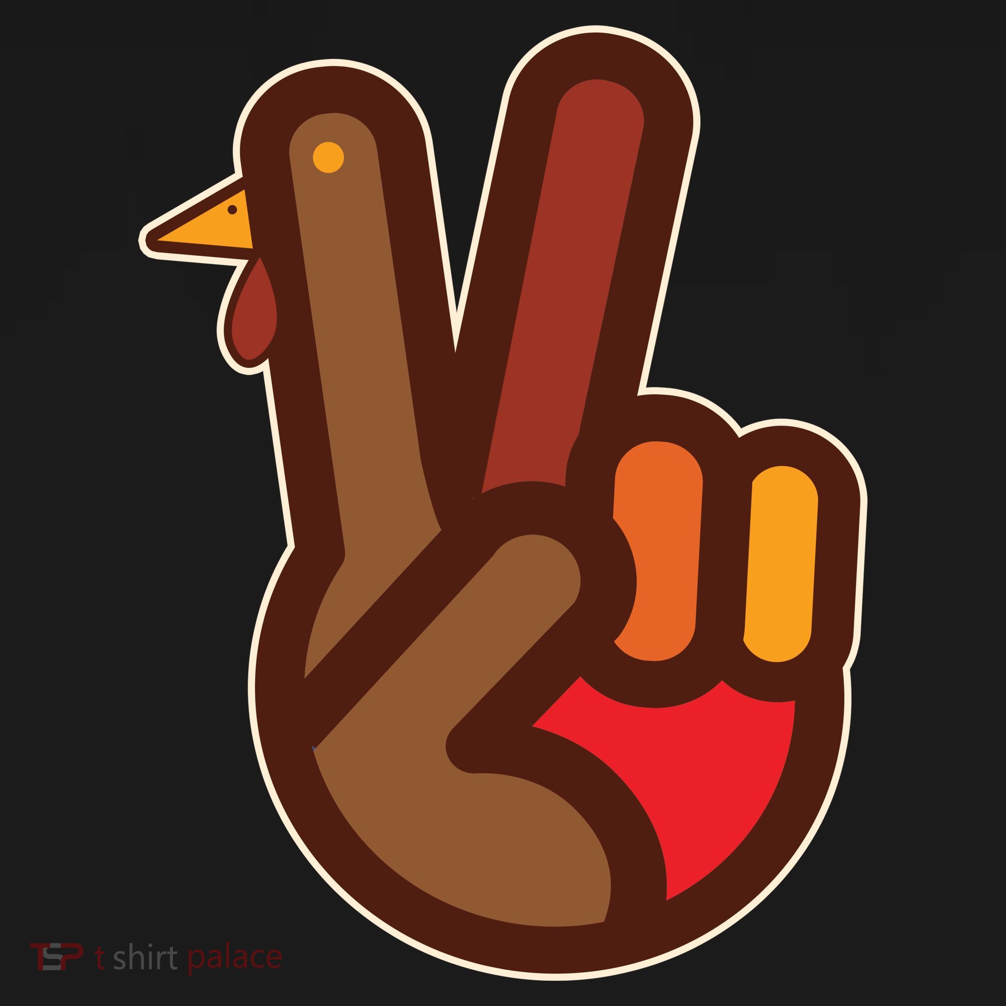 Thanksgiving Peace Sign Hand Turkey USA-Made Doggie Bandana