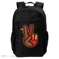 Thanksgiving Peace Sign Hand Turkey Backpack thumb 0