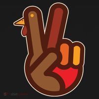 Thanksgiving Peace Sign Hand Turkey Bucket Hat thumb 4