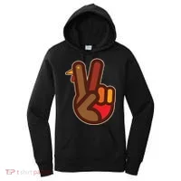 Thanksgiving Peace Sign Hand Turkey Women's Hoodie thumb 0