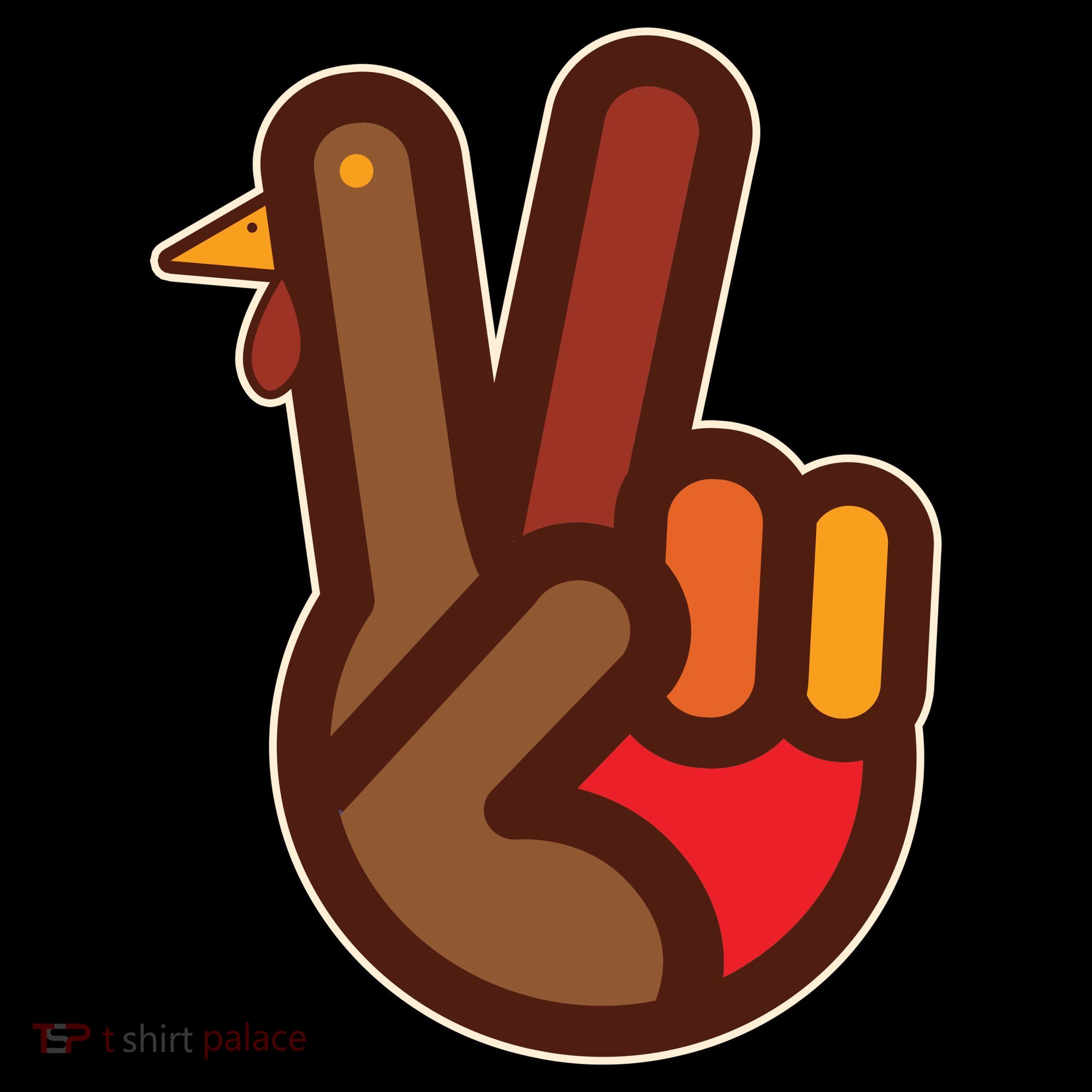 Thanksgiving Peace Sign Hand Turkey Women's Hoodie
